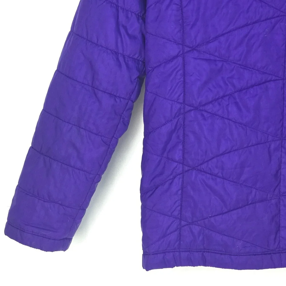 Columbia Omni Heat Puffer Coat Girls Large Deep Purple Full Zip‎ Hooded Winter